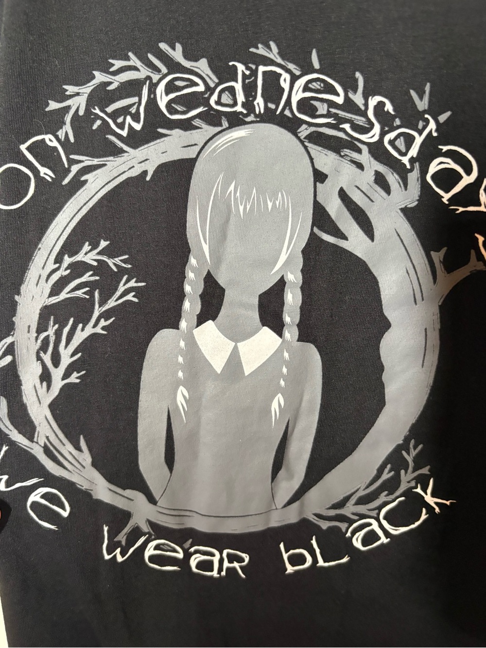 {EUC} Wednesday Addams Graphic Tee - Black - Small - Picture 4 of 5